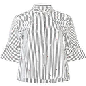 Scotch & Soda Ruffle 3/4 Sleeve Buttoned Shirt XS